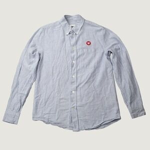 Double A By Wood Wood Button Down Shirt S Blue White Striped Cotton